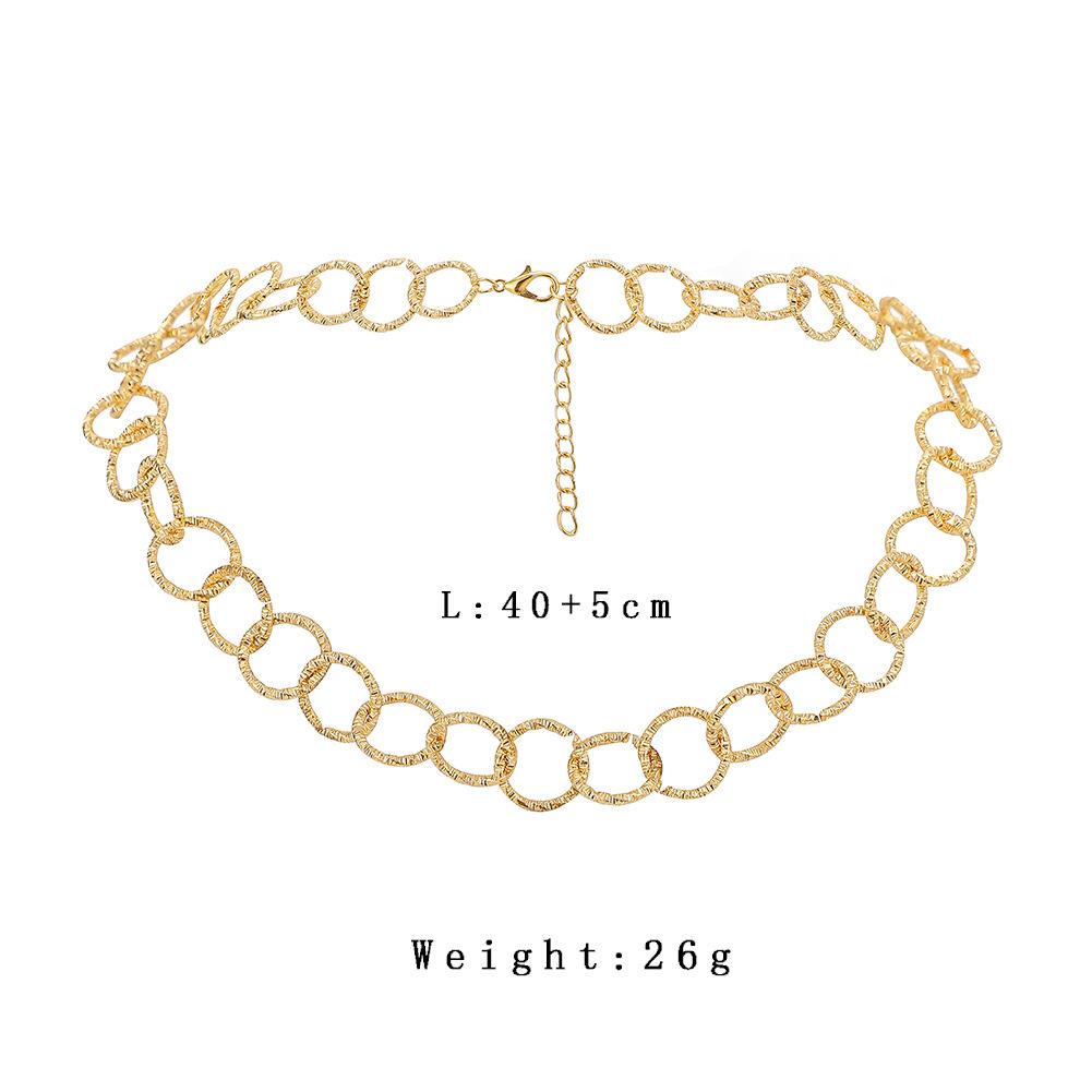 Jewelry simple single-layer circle O-shaped clavicle necklace exaggerated hip-hop short choker necklace female
