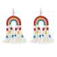 E991 Fashion Tassel Earrings Handwoven Personality Stud Earrings Bohemian Ethnic Rainbow Earrings