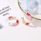 Fashion Earrings Creative Colorful C-shaped Stud Earrings Fashion Metal Bamboo Oil Drip Earrings