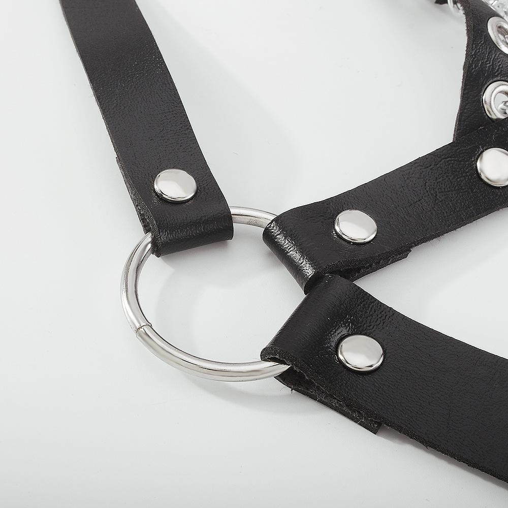 C271 Exaggerated Rock Body Chain PU Chain Tassel Sexy Hot Bundle Strap Bra Accessories Female