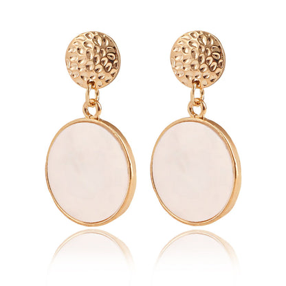 Jewelry ins geometric exaggerated large ring mother-of-pearl pendant earrings female hot girl trendy cool earrings