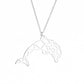 Popular Creative Hollow Great White Shark Dolphin Necklace Female Personality Necklace Electroplated Gold and Silver