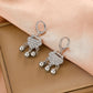One step one ring safety lock bell earrings women's same style fashion temperament zircon earrings national tide earrings
