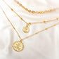 Ins exaggerated multi-layer portrait necklace punk hip-hop trendy metal thick chain stacked coin necklace female