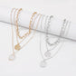 N9832 Multilayered Necklace Metal Chain Disc Geometric Necklace Exaggerated Geometric Fashion Necklace