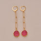 Fashion Retro Resin Bezel Earrings Long Chain Earrings Women Accessories