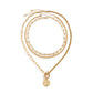 Jewelry Personality Cross Chain Set Necklace Retro Cold Stitching Embossed Portrait Necklace