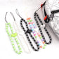 ins personality fashion color acrylic bead mobile phone lanyard peach heart bag chain female pendant
