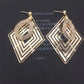 Hollow diamond-shaped sequin earrings mesh tube water drop earrings women's earrings earrings lattice