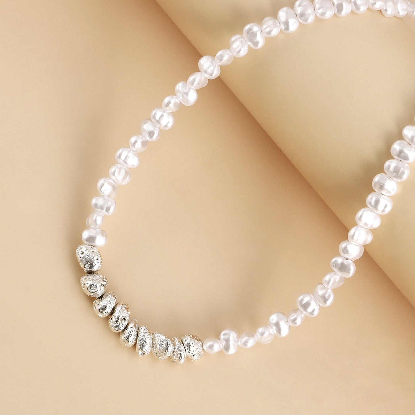 Jewelry Broken Silver Few Two Imitation Pearl Necklace Women's Versatile Sen Department Temperament Clavicle Chain Beaded Necklace