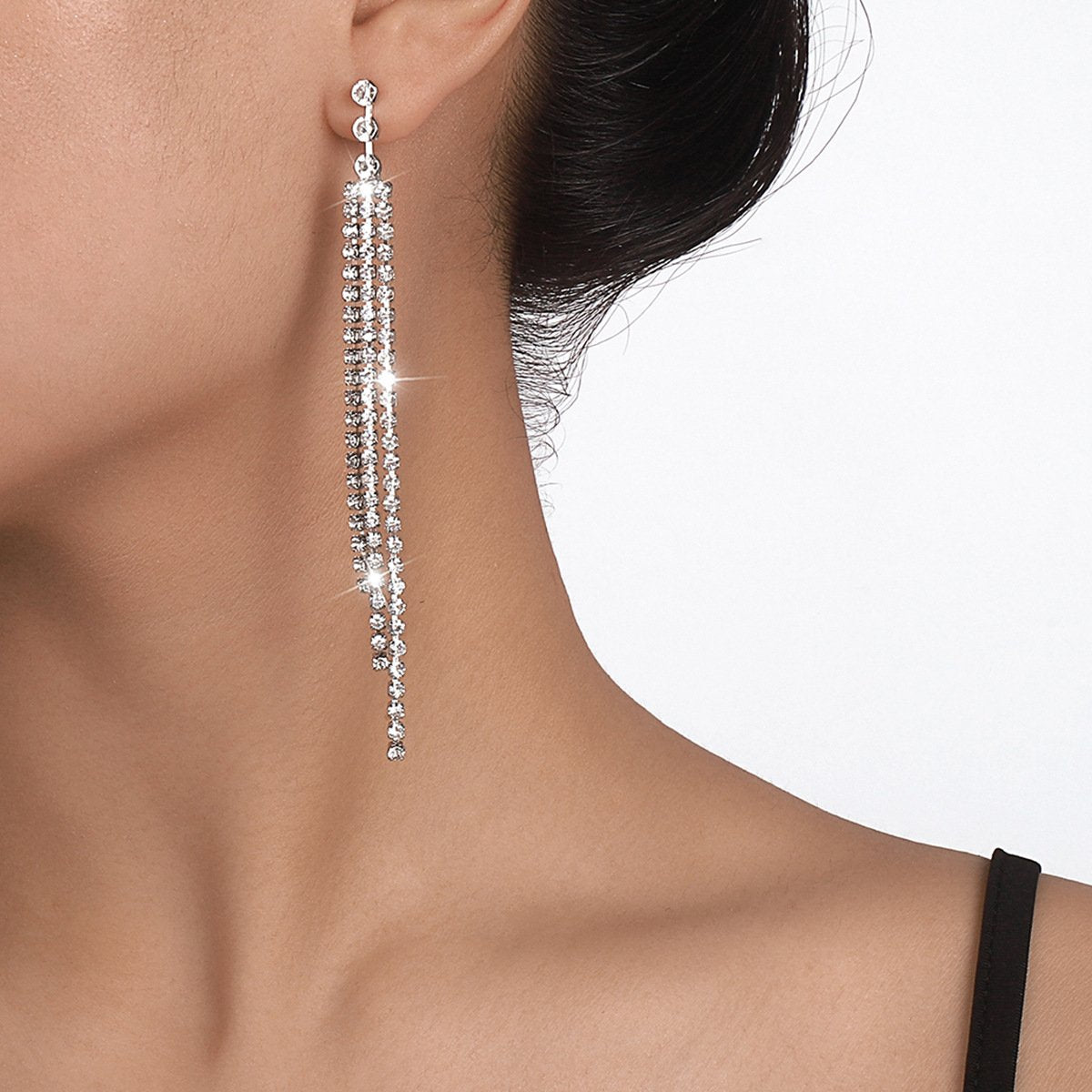 E1481 Baroque Tassel Long Earrings Capable Temperament Workplace Retro Niche Cold Temperament Earrings