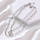 Jewelry punk double-layer geometric big heart pendant imitation pearl necklace female ins all-match necklace