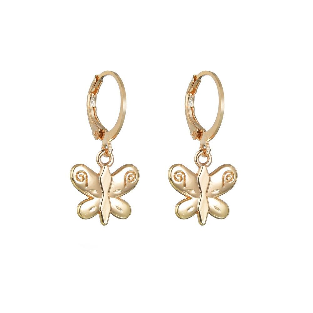 Fashion Gold Butterfly Earrings Trendy Simple Alloy Dangle Earrings Accessories