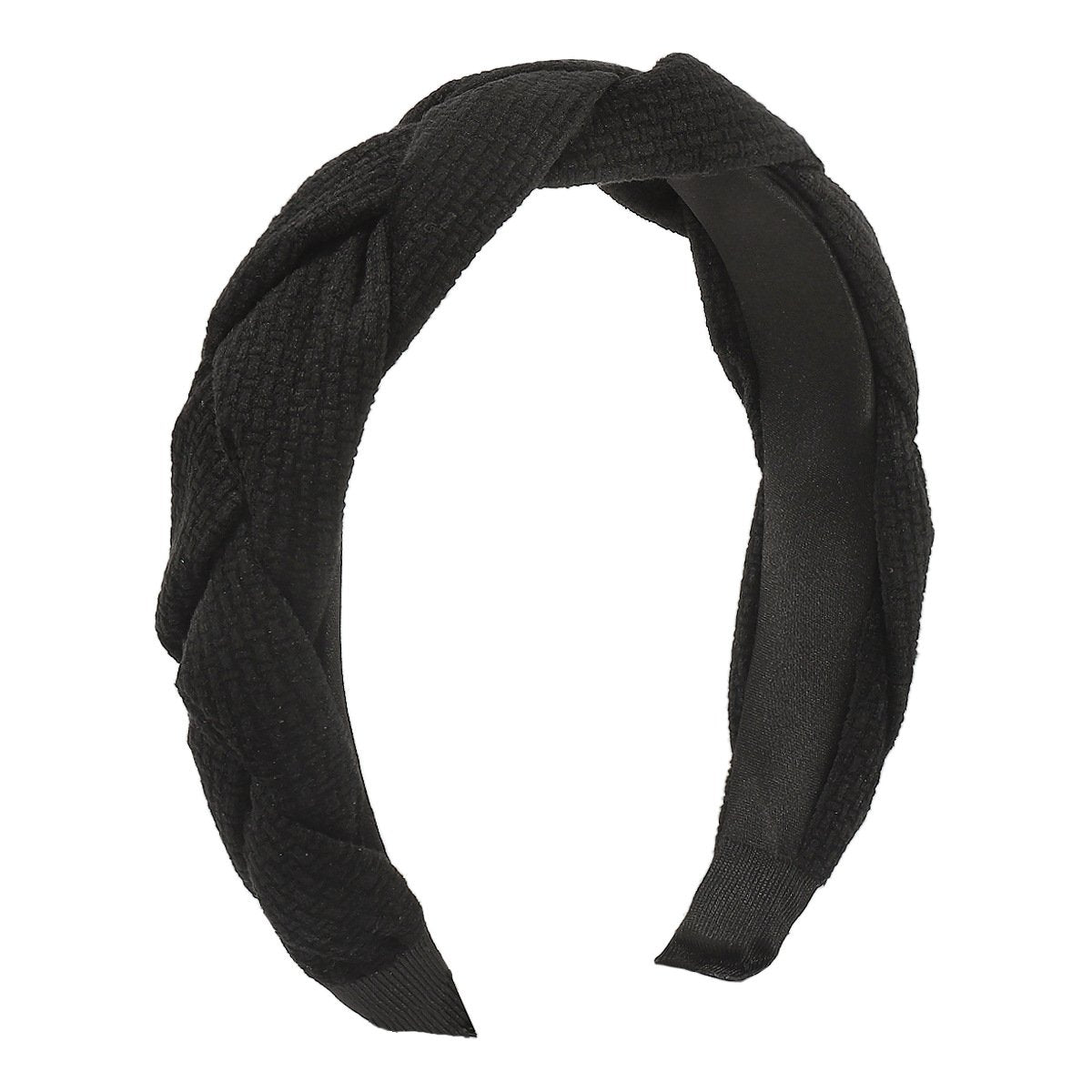 F5222 Retro Personality Twist Braid High Skull Top Headband Wide Border Flannel Simple Solid Color Fashion Headband