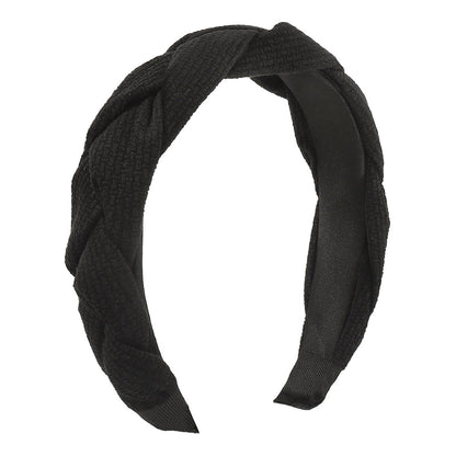 F5222 Retro Personality Twist Braid High Skull Top Headband Wide Border Flannel Simple Solid Color Fashion Headband