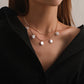 Jewelry Fashion Round Cake Pearl Pendant Necklace Femininity Simple Chain Multilayer Necklace