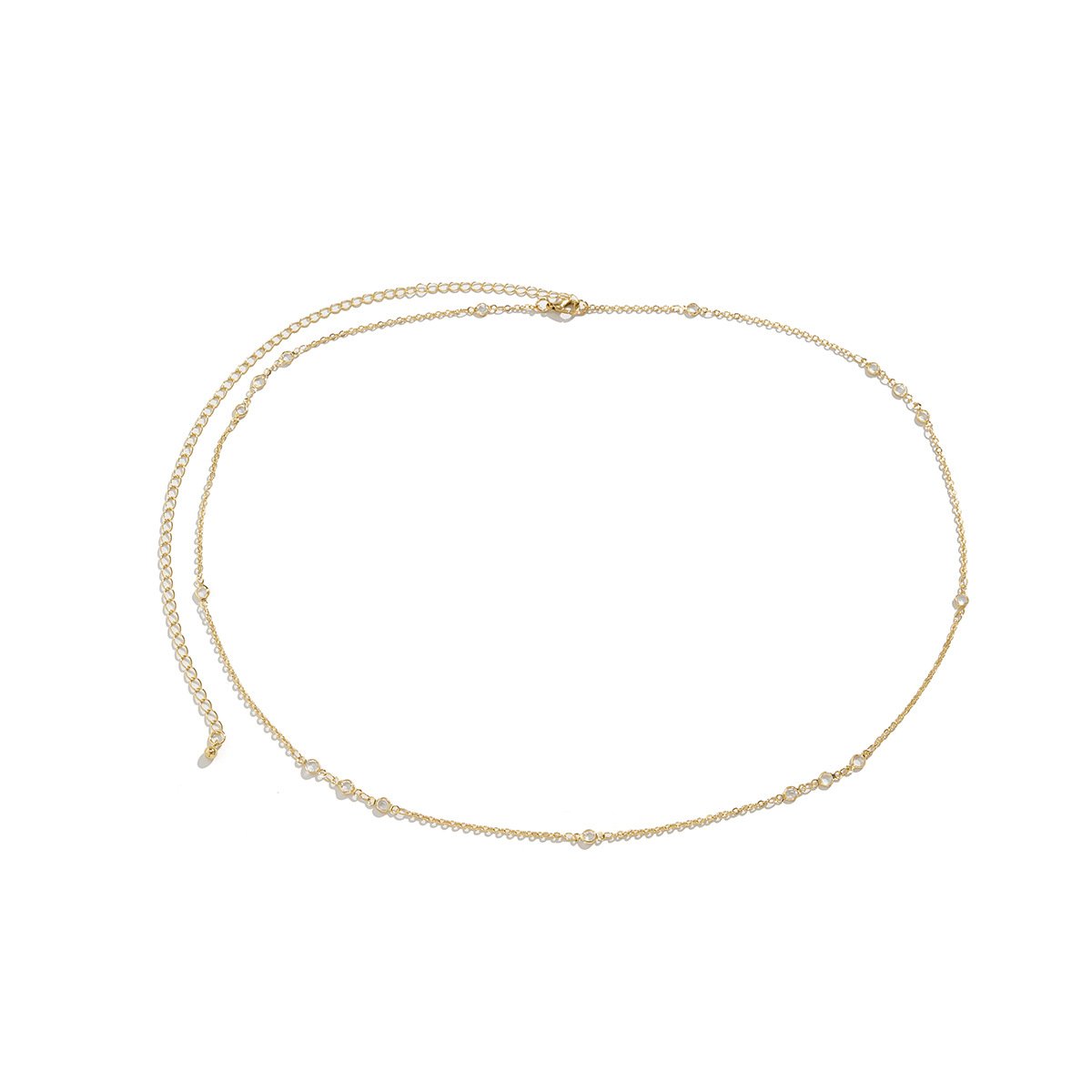 Jewelry Versatile Beach Sexy Body Chain Simple Imitation Crystal Single Layer Thin Chain Waist Chain Women