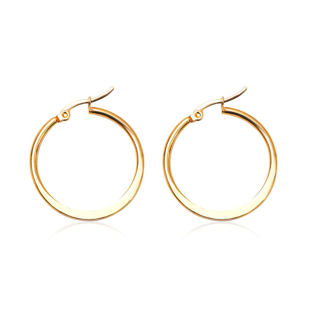 Exaggerated large circle earrings ins trendy retro temperament stainless steel geometric earrings earrings female