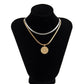 Jewelry Creative Portrait Retro Three-dimensional Necklace Simple Contrasting Color Double Snake Bone Chain Necklace Female