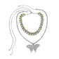 Jewelry Punk Diamond-studded Cuban Chain Necklace Retro Drip Oil Luminous Metal Chain Necklace Female