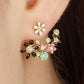 Sweet Ruili flower rhinestone back hanging earrings femininity pastoral fresh accessories jewelry earrings
