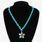 Personality temperament resin chain necklace acrylic flower pendant necklace ins clavicle chain
