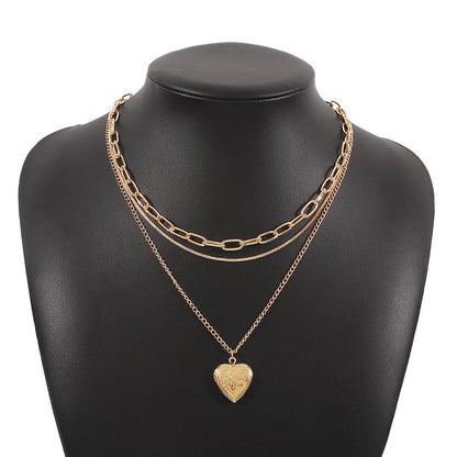 N11 jewelry multi-layer fashion rose letter necklace romantic temperament niche necklace female