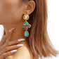 1192 Exaggerated Middle Age Geometric Earrings Fashion Irregular Cross Rhinestone Palace Earrings