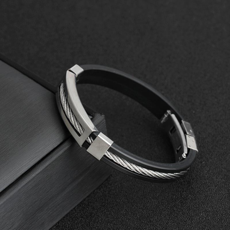 Jewelry Stainless Steel Bracelet Fashion Personality Titanium Steel Silicone Bracelet Bracelet