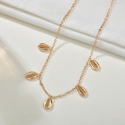 Accessories Trendy Metal Shell Necklace Summer Fashion Necklace Clavicle Chain