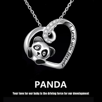 Love Red Panda Pendant Necklace Female Cute Cartoon Animal Clavicle Chain Jewelry