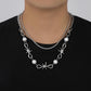 Exaggerated personality thorns splicing key chain reflective pearl stacked necklace twist Cuban clavicle chain