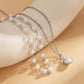 Jewelry Personality Round Pendant Thin Chain Necklace Simple Temperament Imitation Pearl Double Layer Necklace Female