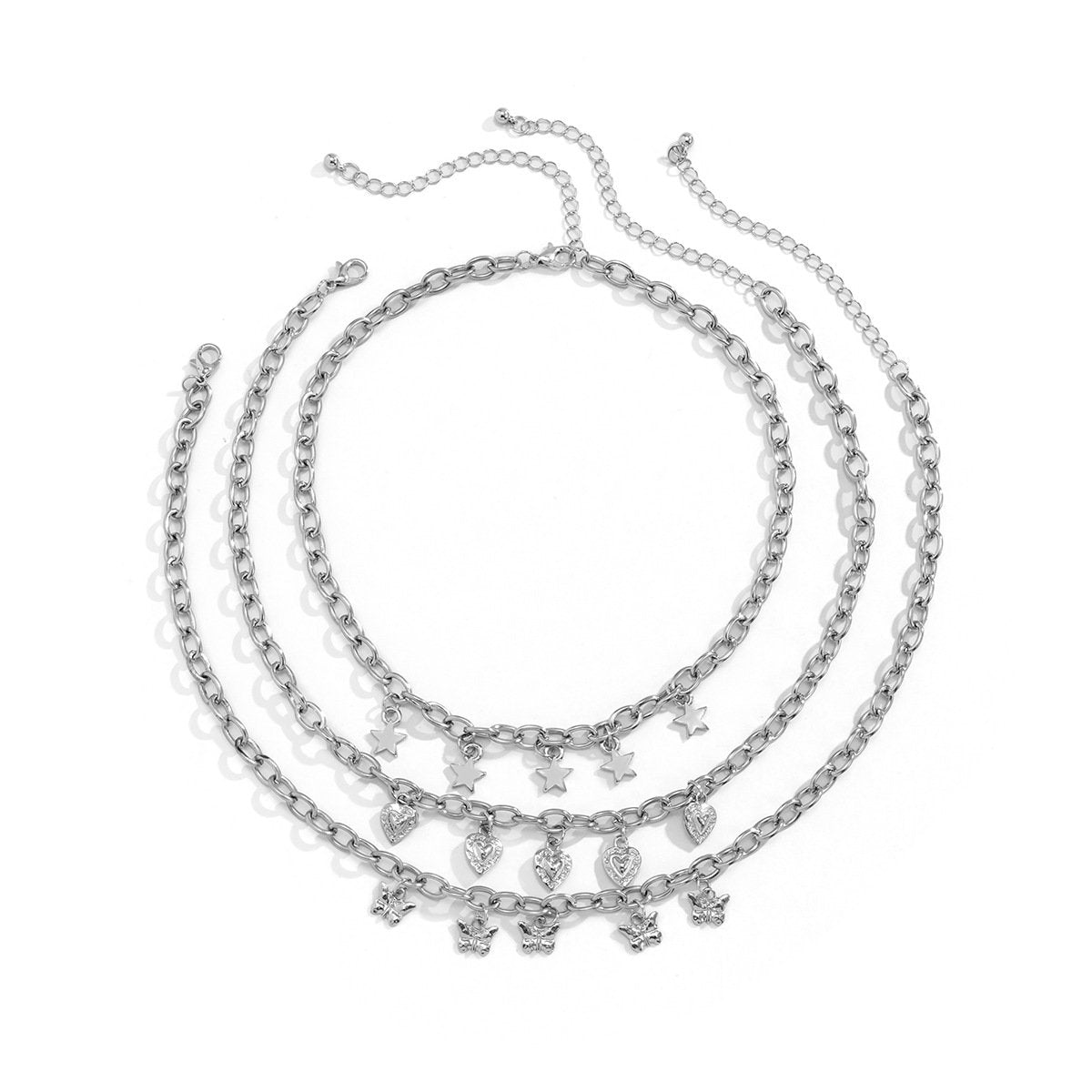 Jewelry Multi-element Star Peach Heart Clavicle Necklace Temperament Simple Small Butterfly Pendant Necklace Women