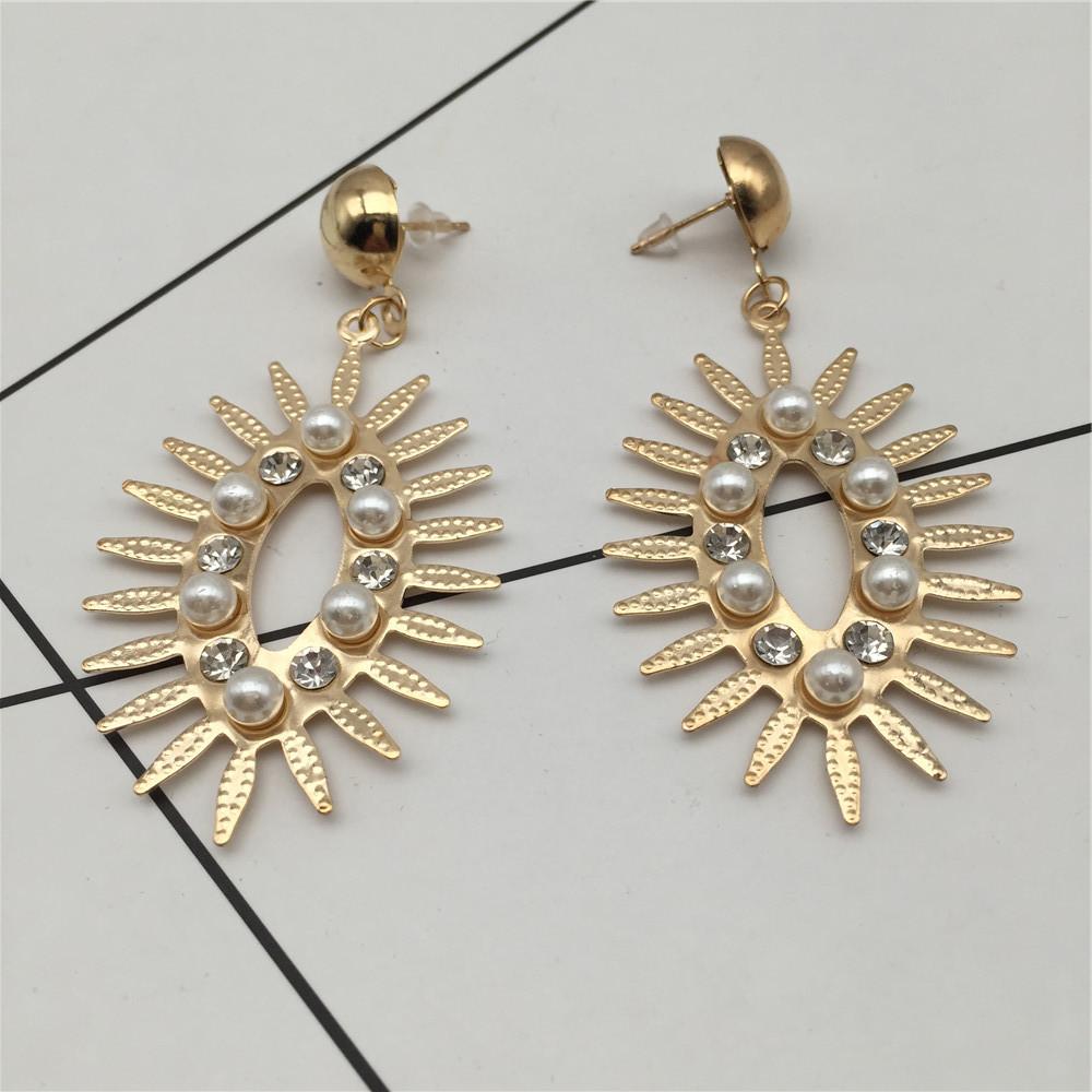 Sunflower Earrings Horse Eye Earrings Diamond Pearl Earrings Female Earrings