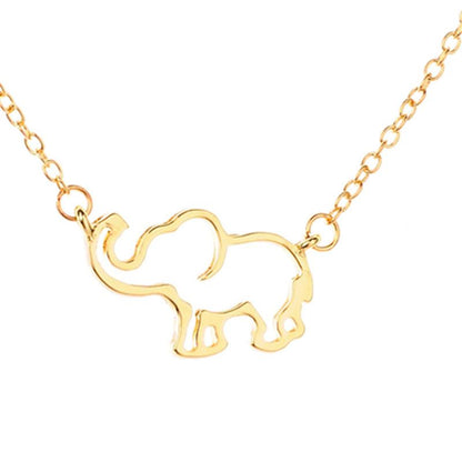 Jewelry Fashion Elephant Pendant Necklace Lucky Hollow Lucky Elephant Clavicle Chain Explosion