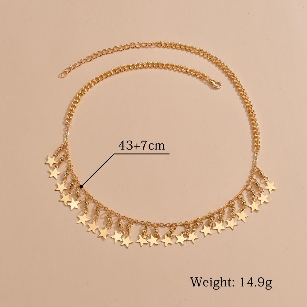 Fashion Iron Star Pendant Necklace Short Necklace Clavicle Chain Accessories