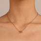 Double ring love interlocking necklace women's fashion light luxury metal geometric heart-shaped pendant sweater chain ins trendy clavicle chain