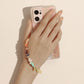 ins colorful gravel turquoise mobile phone chain hand-woven wire rope mobile phone lanyard mobile phone shell pendant pendant