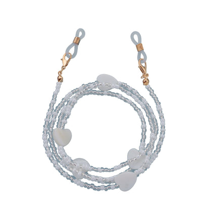 Jewelry Ladies Love White Rice Beads Fashion Glasses Chain Personality Simple Mask Accessories