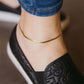 Blade Anklet Titanium Steel Material Non-fading Hypoallergenic Plated 18K Real Gold Flat Snake Chain