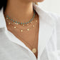 Jewelry Retro Ethnic Turquoise Clavicle Necklace Female Simple Metal Faceplate Sequin Necklace