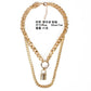 Jewelry autumn lock-shaped multi-layer alloy ring necklace creative simple chain necklace female