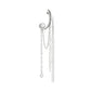 Jewelry temperament personality pearl chain tassel earrings personality geometric metal ear bone clip earrings