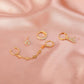 Retro star chain integrated ear clip set alloy diamond letter earrings 4 pieces without pierced earrings