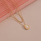 Retro Ins Water Drop Imitation Opal Pendant Necklace Fashion Double Layer Necklace Accessories