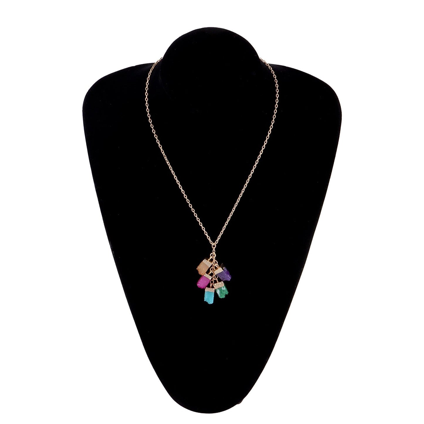 Jewelry Fashion Color Crystal Gem Pendant Necklace Girl Punk Exaggerated Trend Necklace