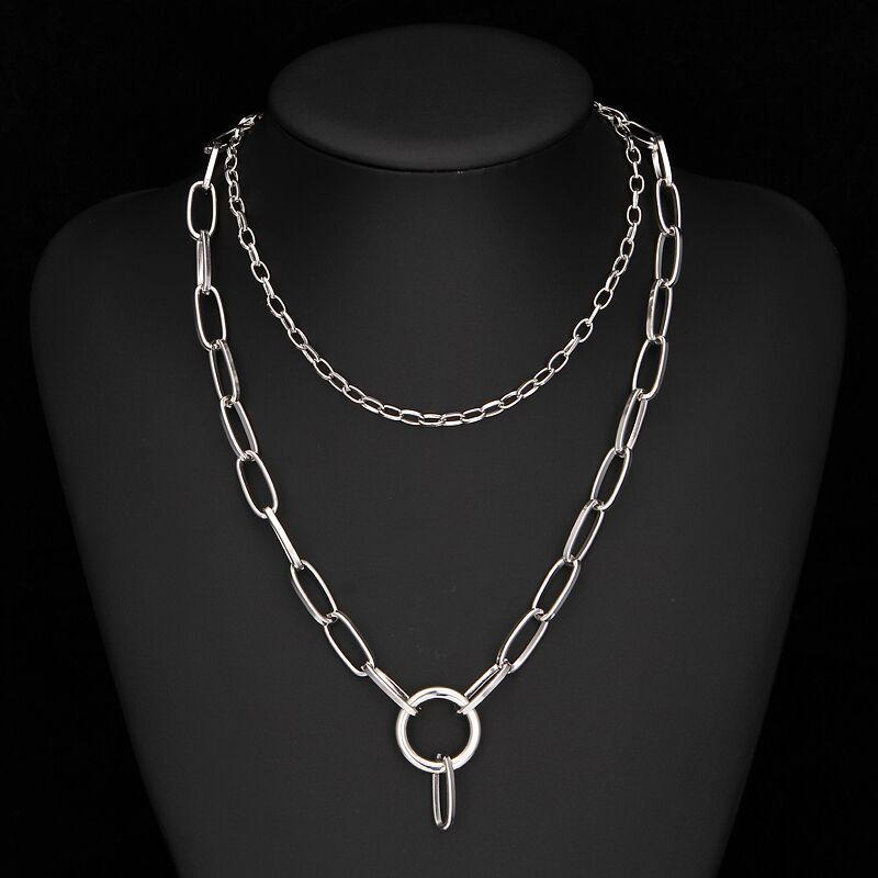 Jewelry Personalized Key Lock Necklace Sweater Chain Men's and Women's Simple Lock-shaped Temperament Necklace