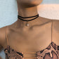 N9135 Harajuku Net Red Necklace Glass Diamond Temperament Double Clavicle Chain Retro Short Personality Necklace