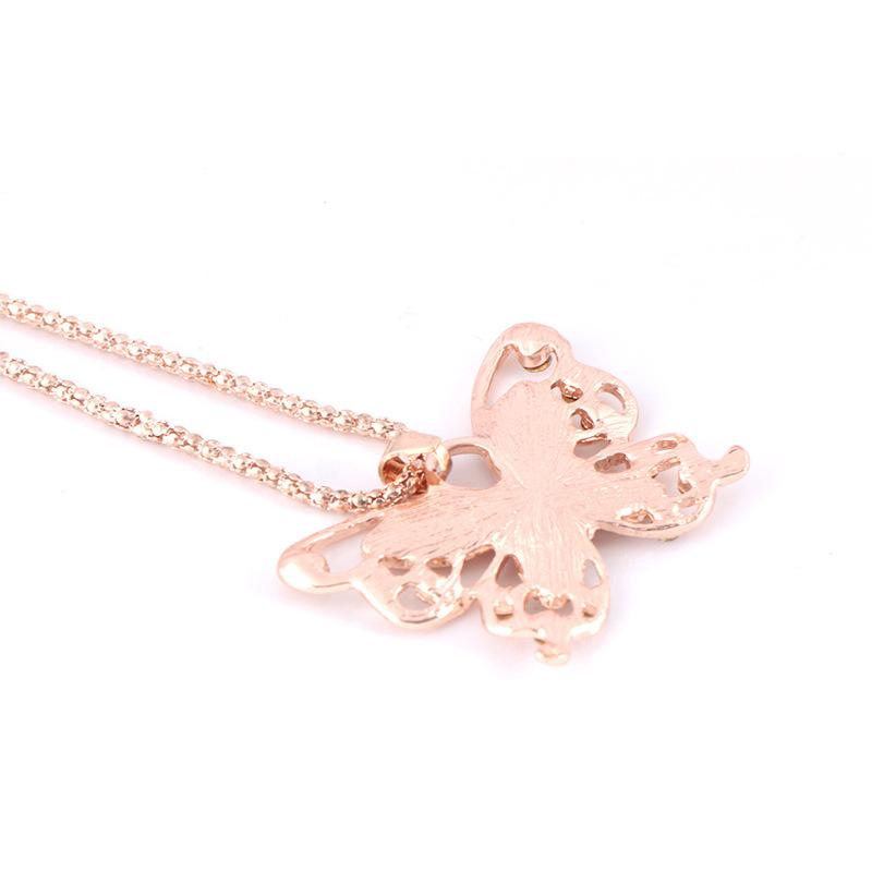Fashion Butterfly Necklace Creative Animal Pendant Personality Simple Diamond Jewelry